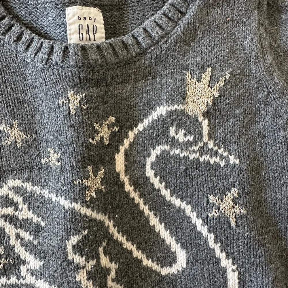 GAP Gray Tulle Swan Dress with Cream Swan Motif
